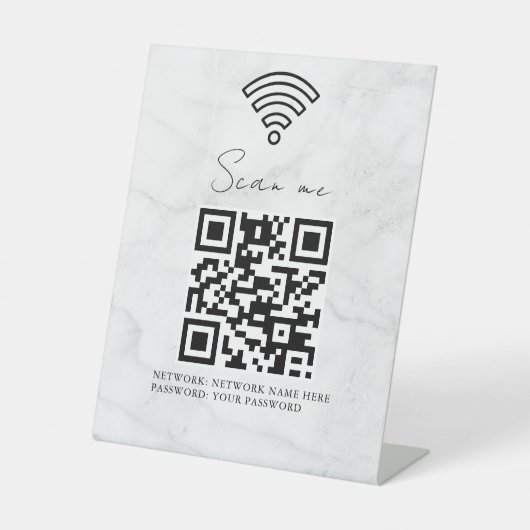 ビジネスWiFiネットワークQRコードカスタマイズ 台座サイン (正面)