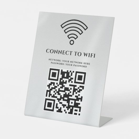 ビジネスWiFiネットワークQRコードカスタマイズ 台座サイン (正面)