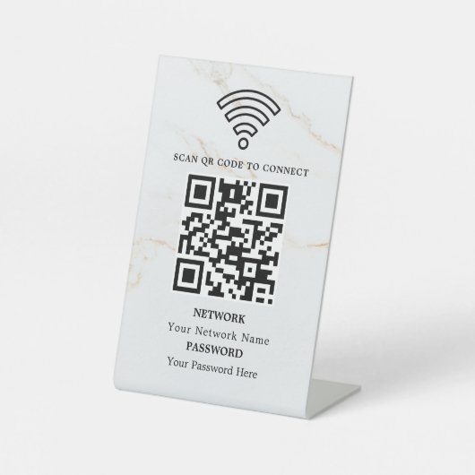 ビジネスWiFiネットワークQRコードカスタマイズ 台座サイン (正面)