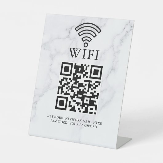ビジネスWiFiネットワークQRコードカスタマイズ 台座サイン (正面)