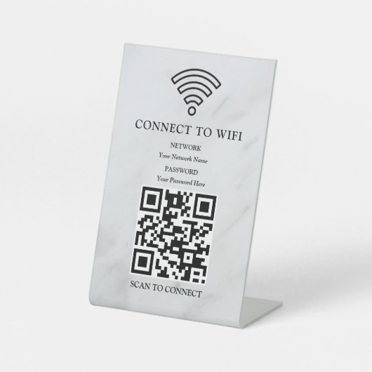 ビジネスWiFiネットワークQRコードカスタマイズ 台座サイン (正面)