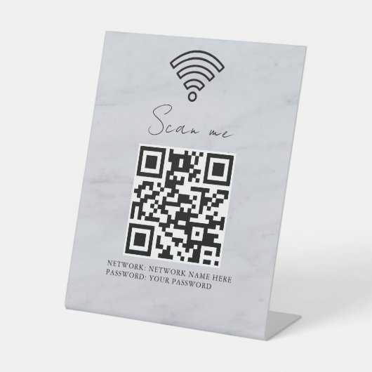 ビジネスWiFiネットワークQRコードカスタマイズ 台座サイン (正面)
