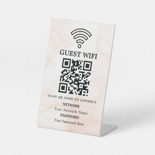 ビジネスWiFiネットワークQRコードカスタマイズ 台座サイン (正面)