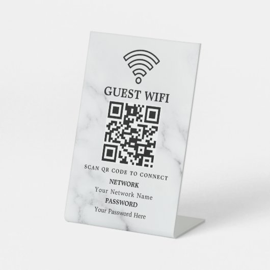 ビジネスWiFiネットワークQRコードカスタマイズ 台座サイン (正面)