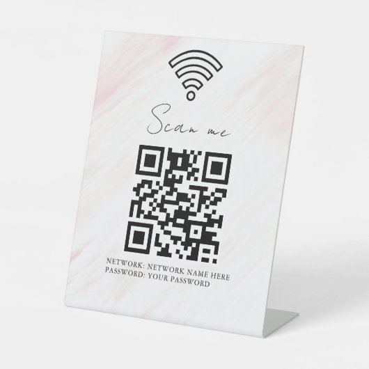 ビジネスWiFiネットワークQRコードカスタマイズ 台座サイン (正面)
