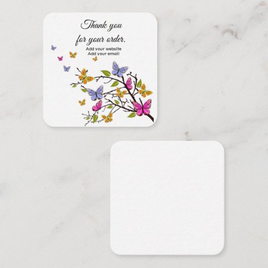 ビジネパーソナライズされたス・バタフライ・ノーテカードを挿入 ノートカード (正面/裏面)