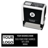 ビジネパーソナライズされたス・ロゴ・アドレス（白黒） セルフインキングスタンプ (インサイチュ)