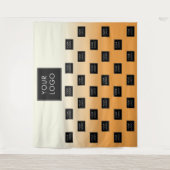 ビジネモダンスのロゴオレンジグラデーション色の背景 タペストリー (正面)