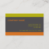 ビジネモダンスカードレトロの色オレンジ色グリーン 名刺 (裏面)