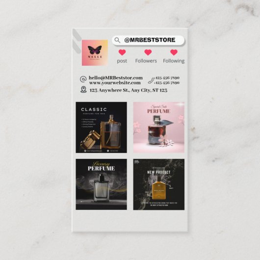 ビジネモダンスカードQRコード写真コラージュ コーリングカード (正面)