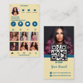 ビジネモダンスカードQRコード写真コラージュ 名刺 (正面/裏面)