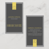 ビジネモダンス・カード黄色とグレー両面 名刺 (正面/裏面)