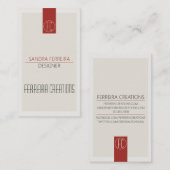 ビジネモダンス・カード・テンプレート赤白（両面） 名刺 (正面/裏面)