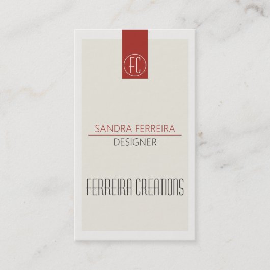 ビジネモダンス・カード・テンプレート赤白（両面） 名刺 (正面)