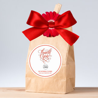 ビジネ企業のス・サンキュー・レッド | ロゴの追加 ラウンドシール