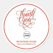 ビジネ企業のス・サンキュー・レッド | ロゴの追加 ラウンドシール (正面)