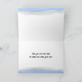 ビジネ感謝していスユー水の色の青ストライプ灰色 サンキューカード (内部)