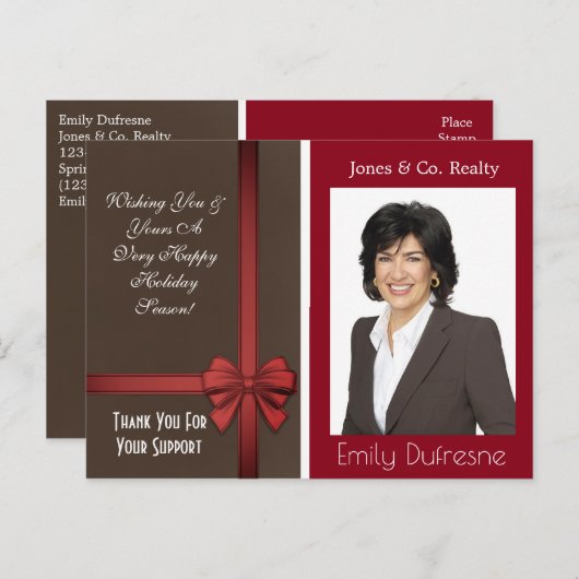 ビジパーソナライズされたネス休暇案内 ポストカード (正面/裏面)