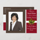 ビジパーソナライズされたネス・ホリデー・グリーッモダング シーズンポストカード (正面/裏面)