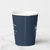 ビジミニマルネスシンプルロゴNavy Blue Coffee 紙コップ (右)