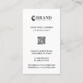 ビジミニマルモダンャー写真カスタムロゴQRコード 名刺 (裏面)