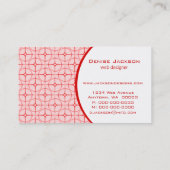 ビジモダンしゃれているネス・カード（赤） 名刺 (裏面)