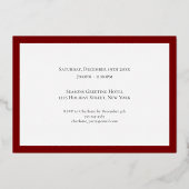 ビジモダンエレガントネス・ホリデー・パーティ赤金ゴールド 箔招待状 (裏面)