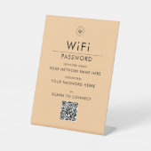 ビジモダンカスタムネスログを使用したWi-Fi QRコードサイン 台座サイン (正面)