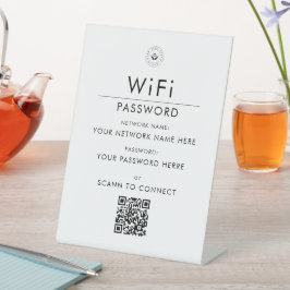 ビジモダンカスタムネスログを使用したWi-Fi QRコードサイン 台座サイン