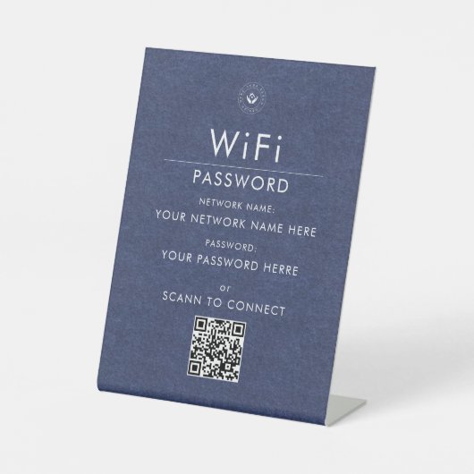 ビジモダンカスタムネスログを使用したWi-Fi QRコードサイン 台座サイン (正面)