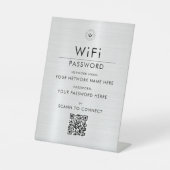 ビジモダンカスタムネスログを使用したWi-Fi QRコードサイン 台座サイン (正面)