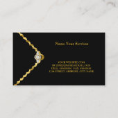 ビジモダンスタイリッシュネス金ゴールドブラックダイヤモンドジェム 名刺 (裏面)