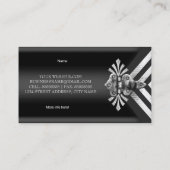 ビジモダンスタイリッシュネス銀ブラックストライプヒンジ 名刺 (裏面)