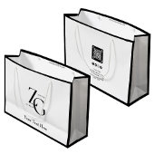 ビジモダンネスカスタムロゴ | QRコードのミニマル ラージペーパーバッグ