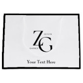 ビジモダンネスカスタムロゴ | QRコードのミニマル ラージペーパーバッグ (正面)