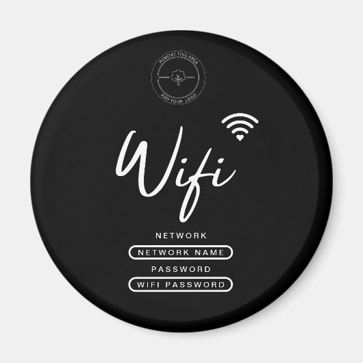 ビジモダンネスロゴ白黒Wifi詳細 マグネット (正面)