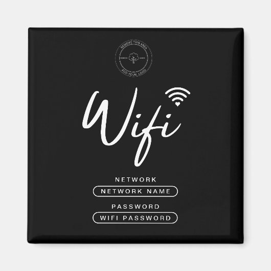 ビジモダンネスロゴ白黒Wifi詳細 マグネット (正面)