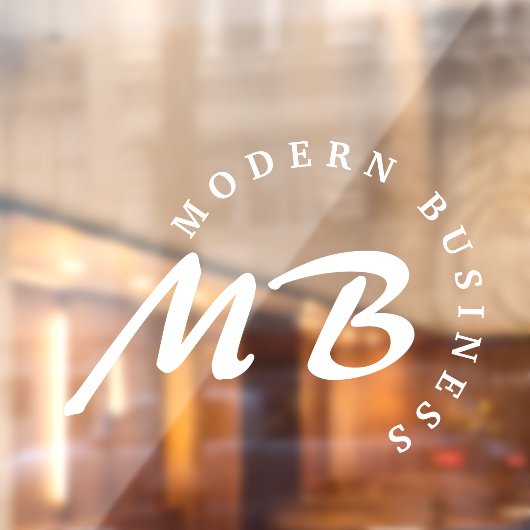 ビジモダンネス会社モノグラム曲線タイポグラフィ ウィンドウサイン (シート2)