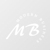 ビジモダンネス会社モノグラム曲線タイポグラフィ ウィンドウサイン (シート)