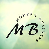 ビジモダンネス会社モノグラム曲線タイポグラフィ ウィンドウサイン (シート3)