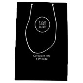 ビジモダンミニマルネスのロゴの黒企業の情報 ミディアムペーパーバッグ (裏面)