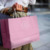 ビジモダンミニマルャンロゴピンク企業の情報 ラージペーパーバッグ