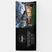 ビジモダンャンロ広告ゴの写真黒6' 横断幕 (縦)