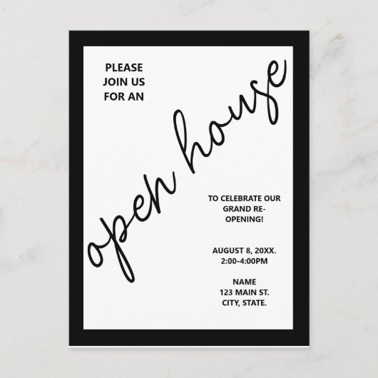 ビジモダンャン企業のプハウス招待状 ポストカード (正面)