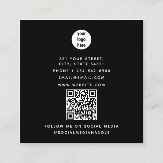 ビジモダンユニークャロ写真家 スクエア名刺 (裏面)