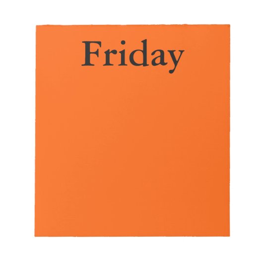 ビジュアルカレンダーツール曜日の金曜日のメモ ノートパッド (正面)