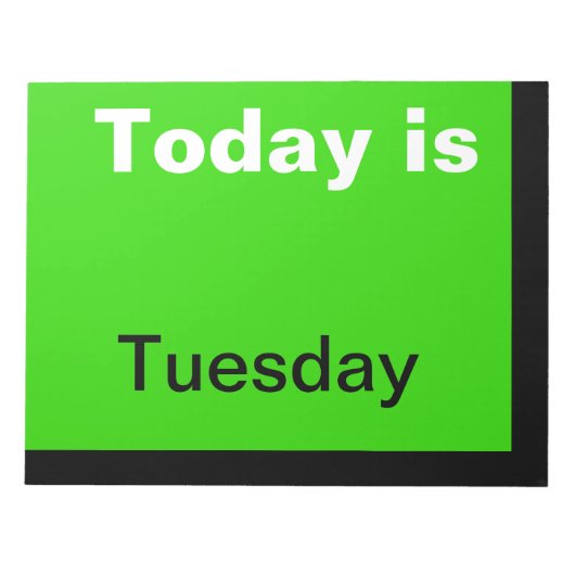 ビジュアルカレンダーツール曜日(火曜日)メモ ノートパッド (正面)