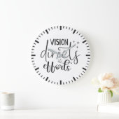 ビジョンが努力を導く – 成功の抱擁モチベーション ラージ壁時計 (ホーム)