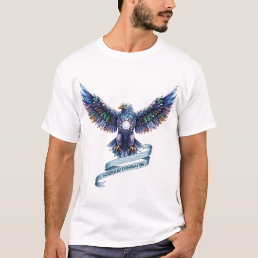 ビジョンと決意のクリスタルイーグルTシャツ Tシャツ (正面)