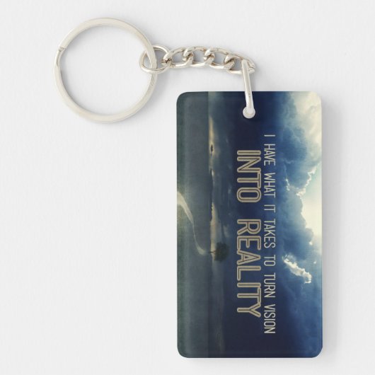 「ビジョンを現実にする」モチベーション肯定 キーホルダー (正面)